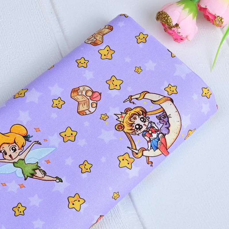 Textile And Sewing Materials - Sailor Moon Stars Cartoon Mädchen 100er