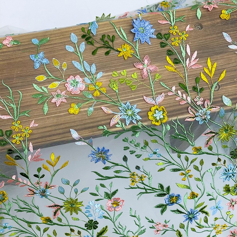 Is Sewing A Textile Craft - 90x130cm Blumenranken-Bestickter Tüll-Spitzenstoff Netzspitze DIY Prinzessinnenkleid
