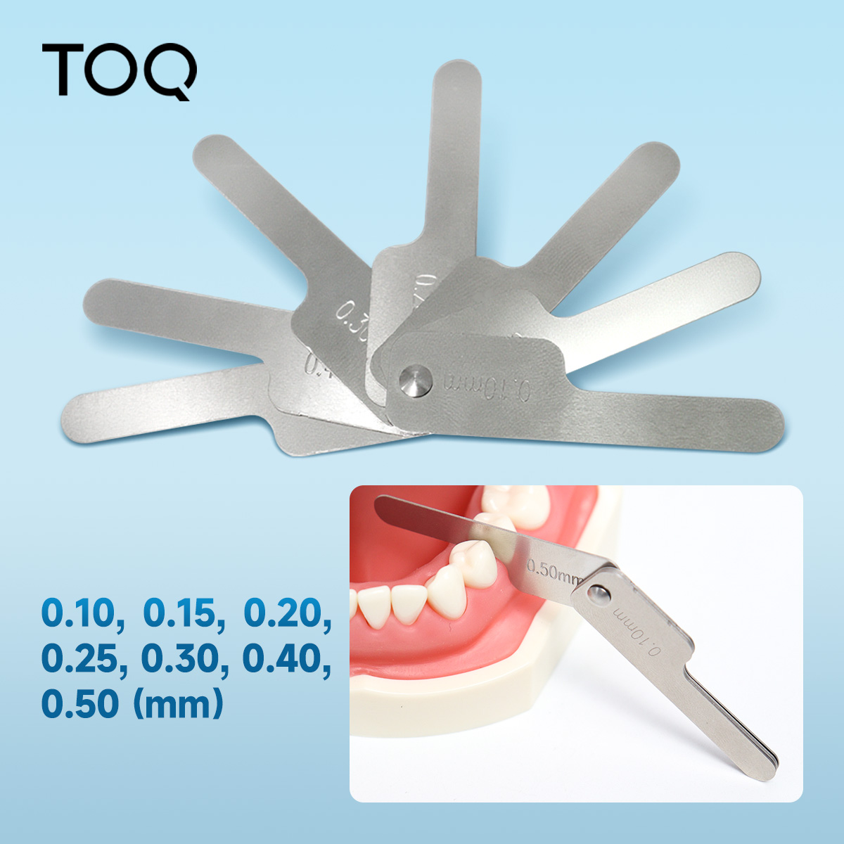 Seam Gauge Metal - Zahnmedizinisches Interproximal-Messwerkzeug Edelstahl Zahnspalt-Messlineal IPR Kieferorthopädisches