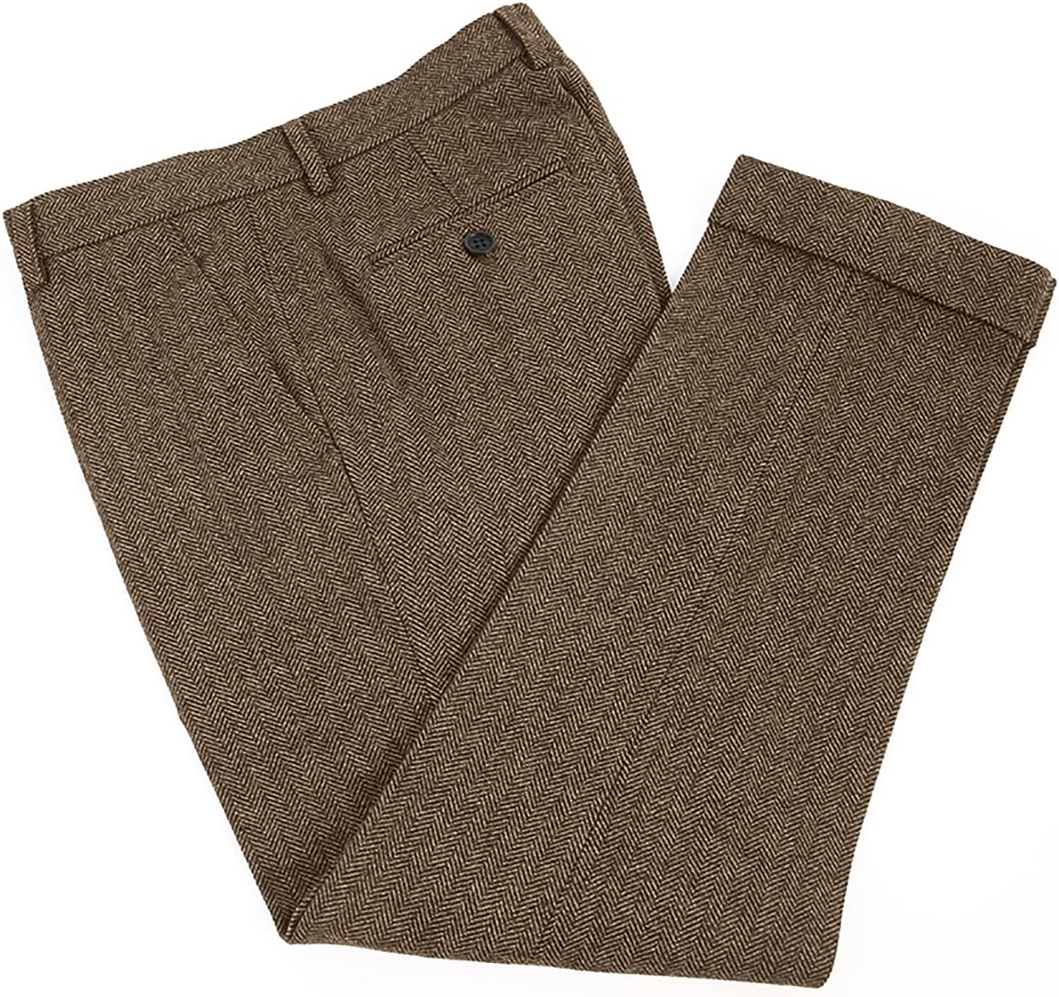 Sewing Tweed - Herringbone-Tweed-Anzughose Vintage Flat Front Regular Fit