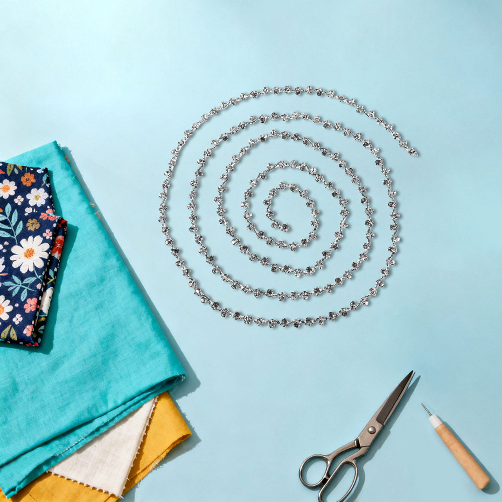 Sewing Roll - Strass-Kettenbesatz Kristallband-Rolle Aufnähbare Strass-Fransenborte für Hochzeitskleider,