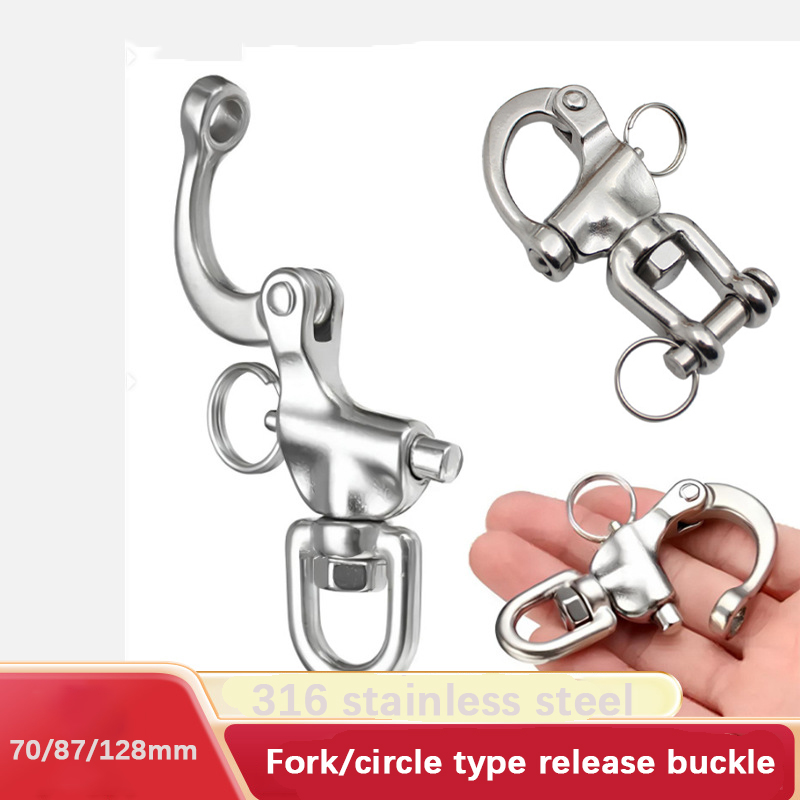 Hook Eye Fastener - 1/2 Stück 316 Edelstahl Drehwirbel-Schäkel Schnellverschluss-Bootsanker-Kettenösen-Schäkel