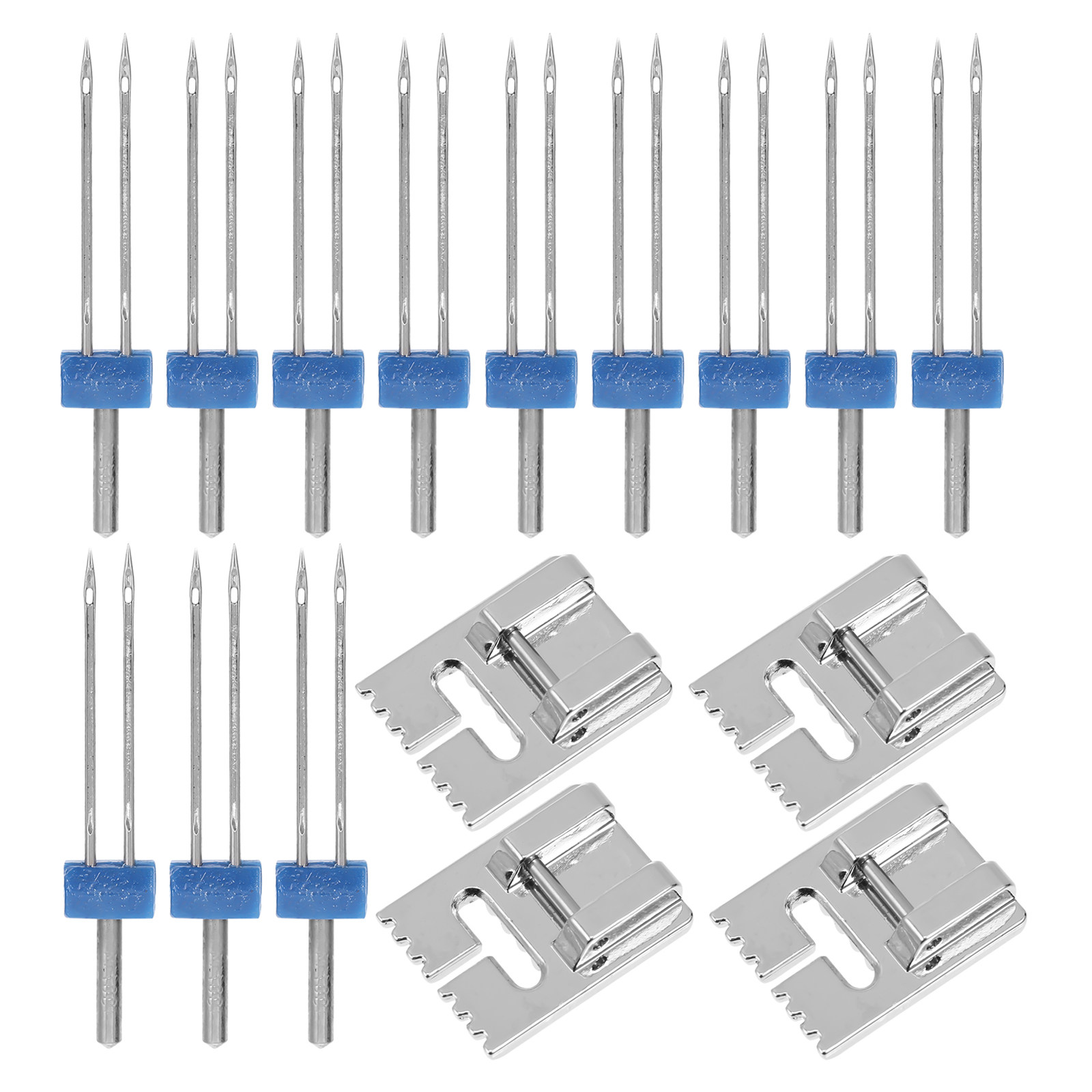 Sewing Roll - Zubehör für Doppelnadel-Nähmaschinen, 4er-Set Doppelnadeln, Rollsaum-Pressfuß-Kit