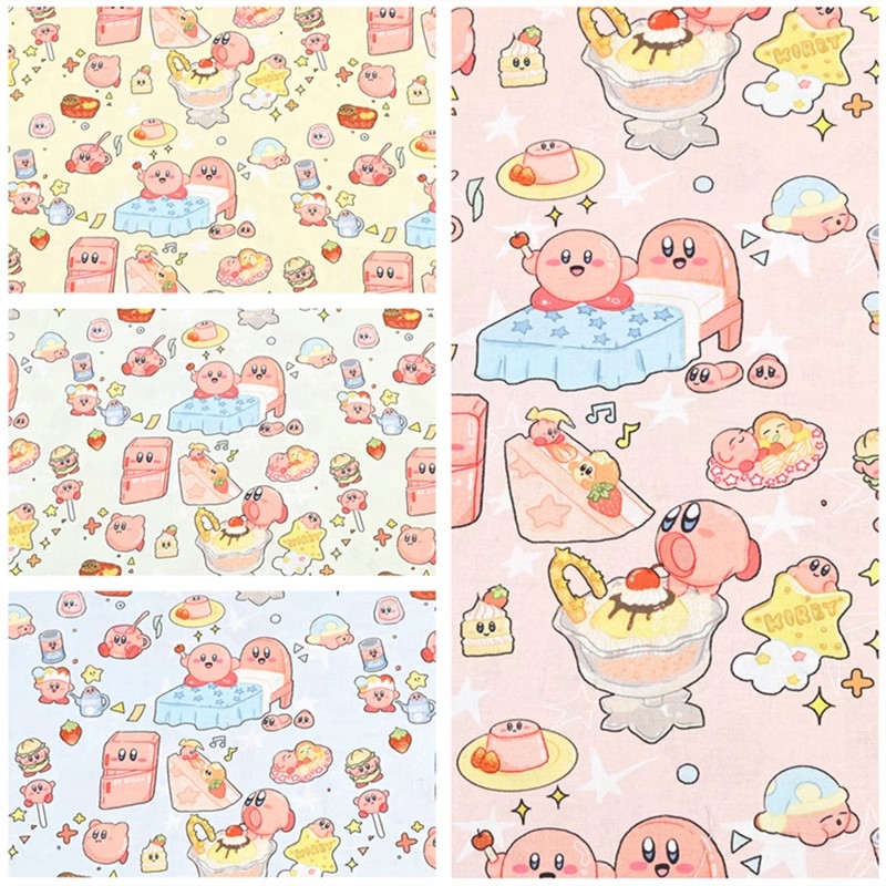 Textile And Sewing Materials - Cartoon Kirby 100er Baumwollstoff, Nähmaterial für