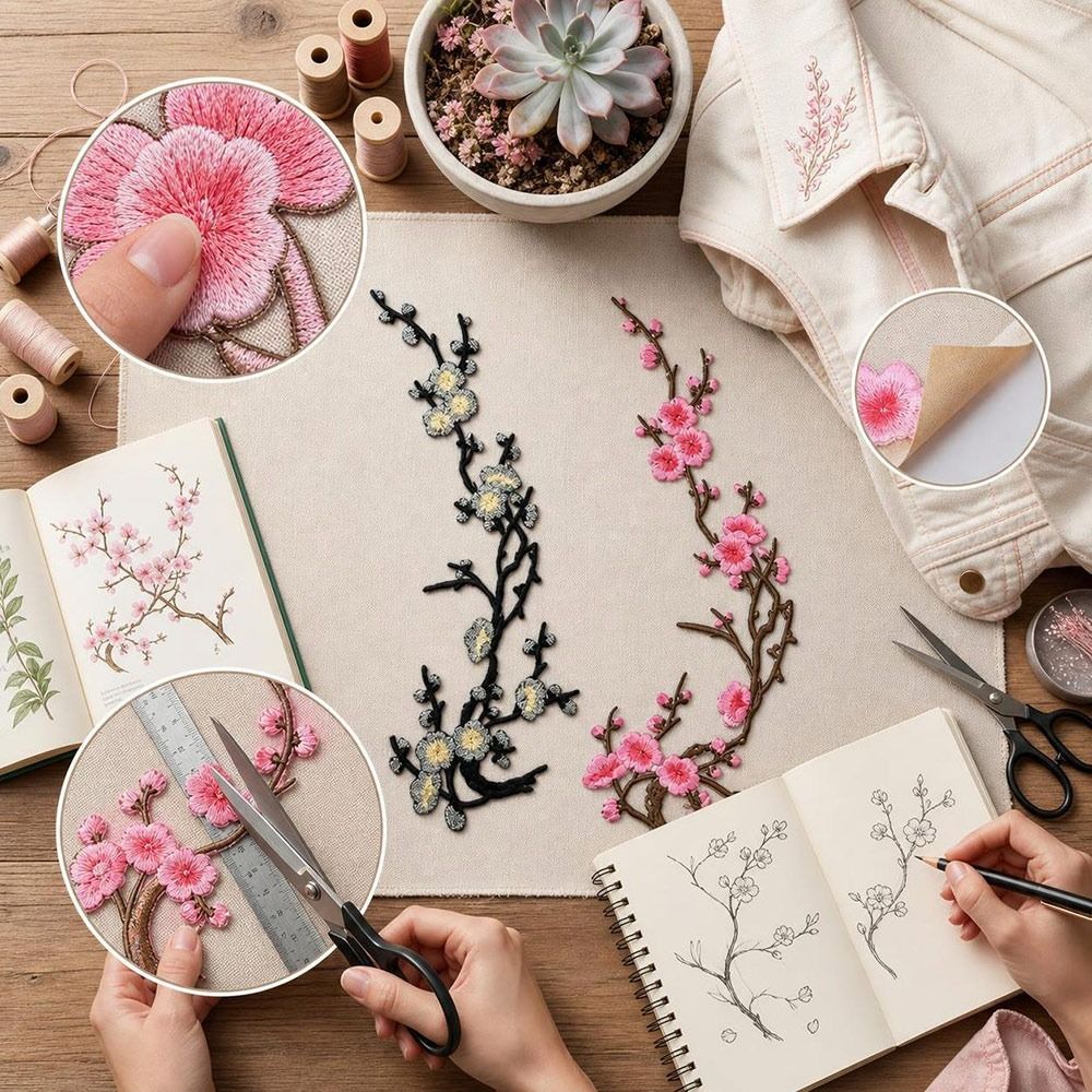 DIY Kirschblüten-Aufnäher zum  – Textile For Sewing Bewertung und Preis