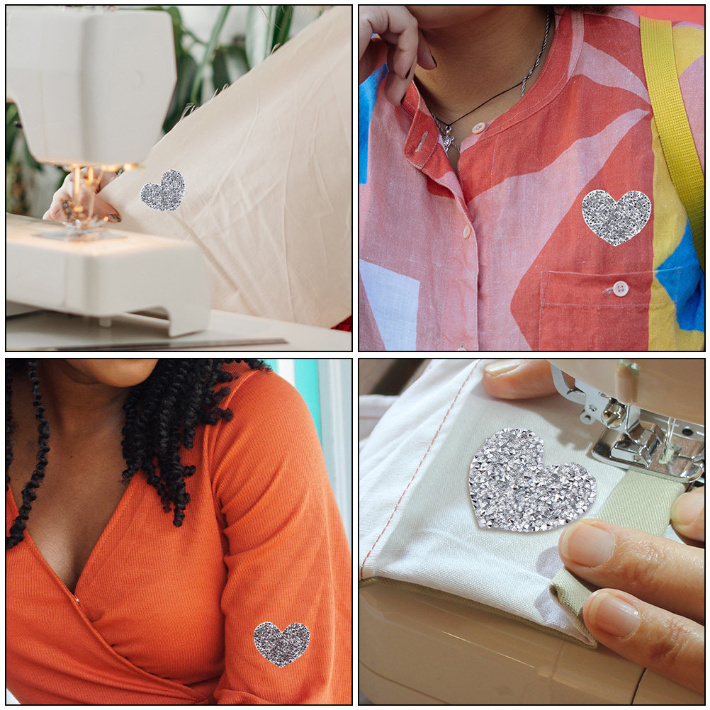 10 Stück herzförmige Stickpatc – Sewing Recycle Bewertung und Preis