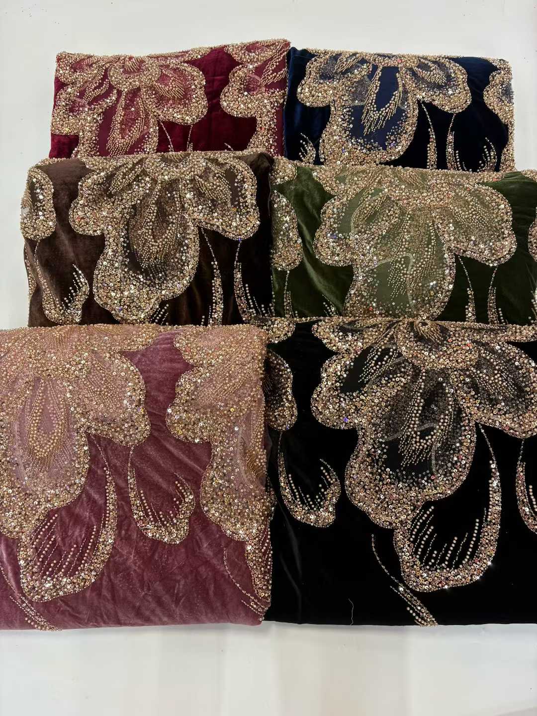 Afrikanischer Samt-Perlen-Schw – Sewing Velvet Fabric Bewertung und Preis