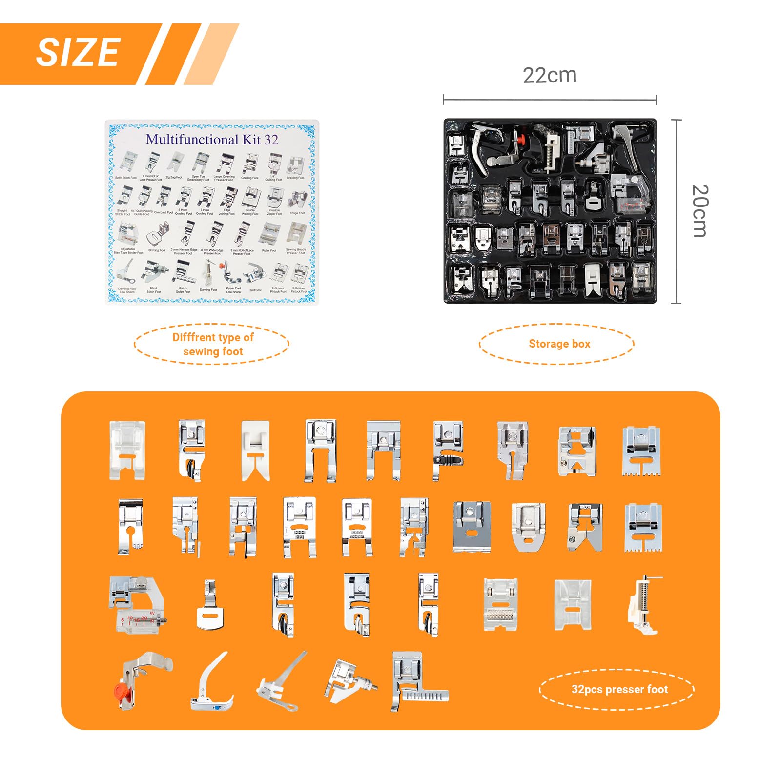 32-in-1 Multifunktions-Nähfuß- – Zipper Foot Presser Bewertung und Preis