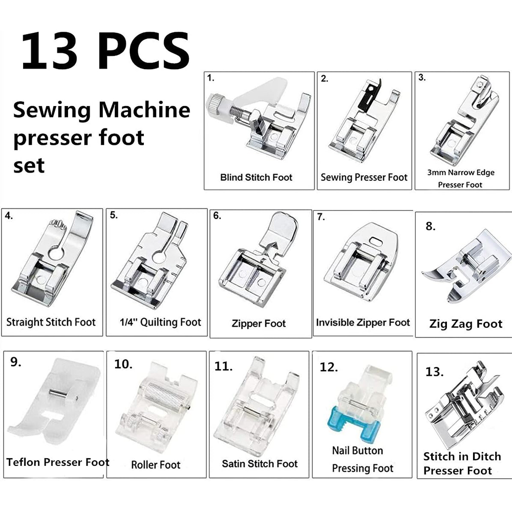 13 Teile/schachtel Nähfuß Set  – Zipper Foot Presser Bewertung und Preis