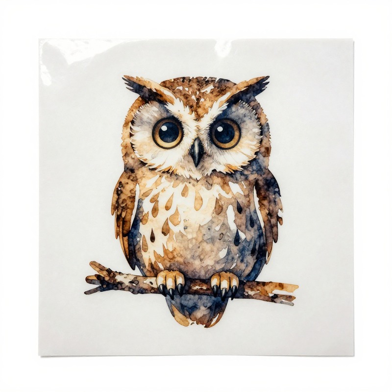 Aquarell-Eulen-Wärmeübertragun – Iron On Patch Bewertung und Preis