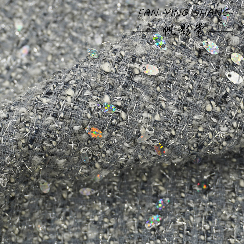 2025 Mode grauer Pailletten-Wo – Sewing Tweed Bewertung und Preis